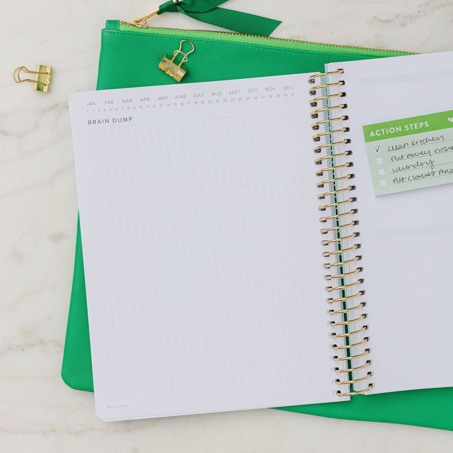 Cultivate What Matters - Refresh Brain Dump Journal | Gold Stripes
