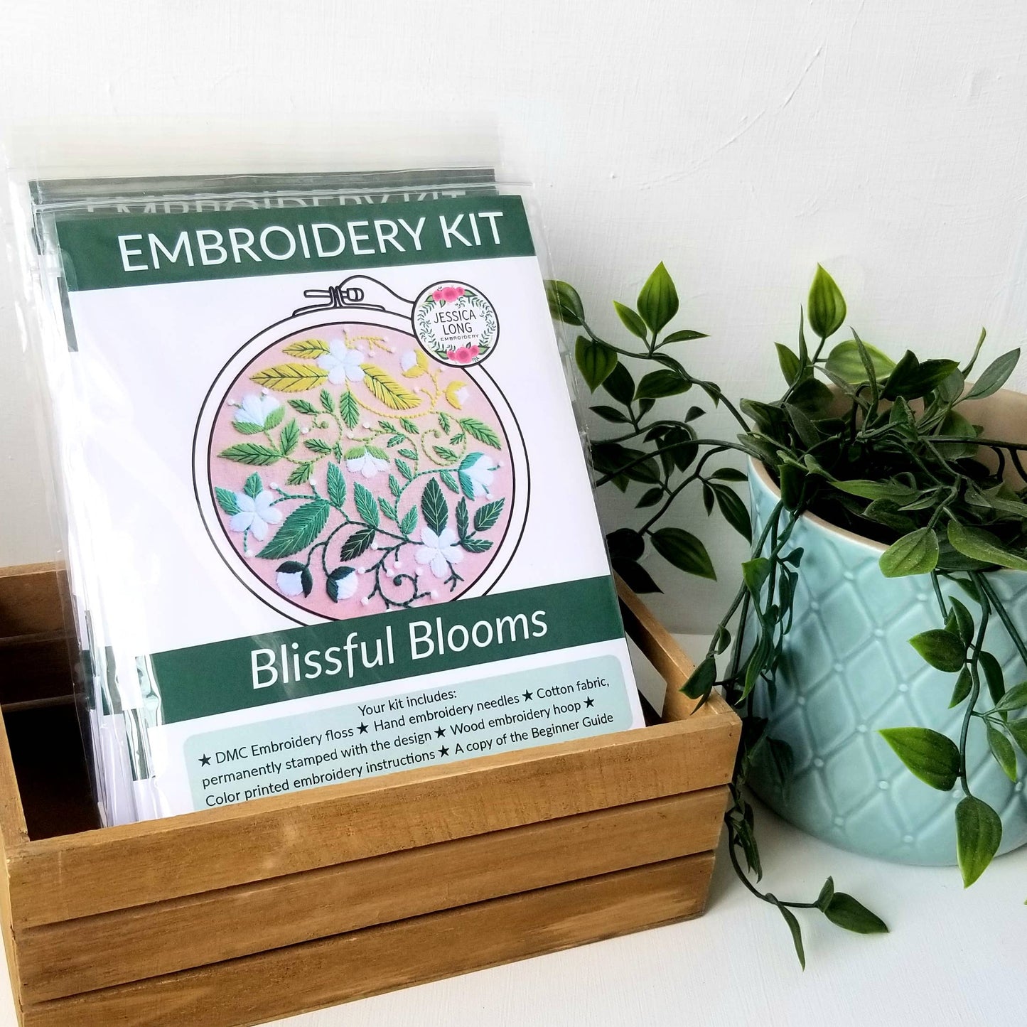 Jessica Long Embroidery - Blissful Blooms Beginner Embroidery Kit