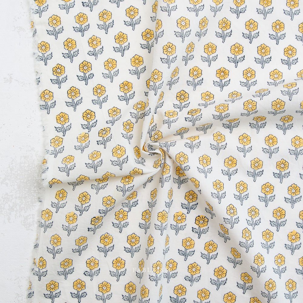 Flowerling in Yellow | Indian Block Print Cottage | Fableism