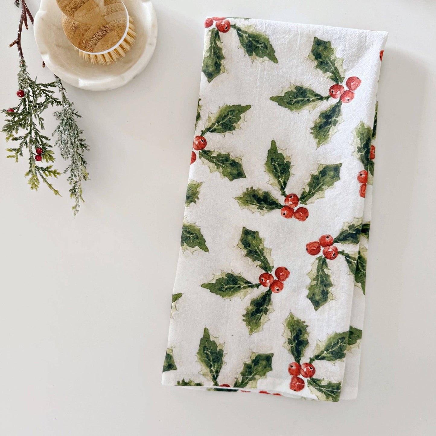 emily lex studio - Holly berry tea towel