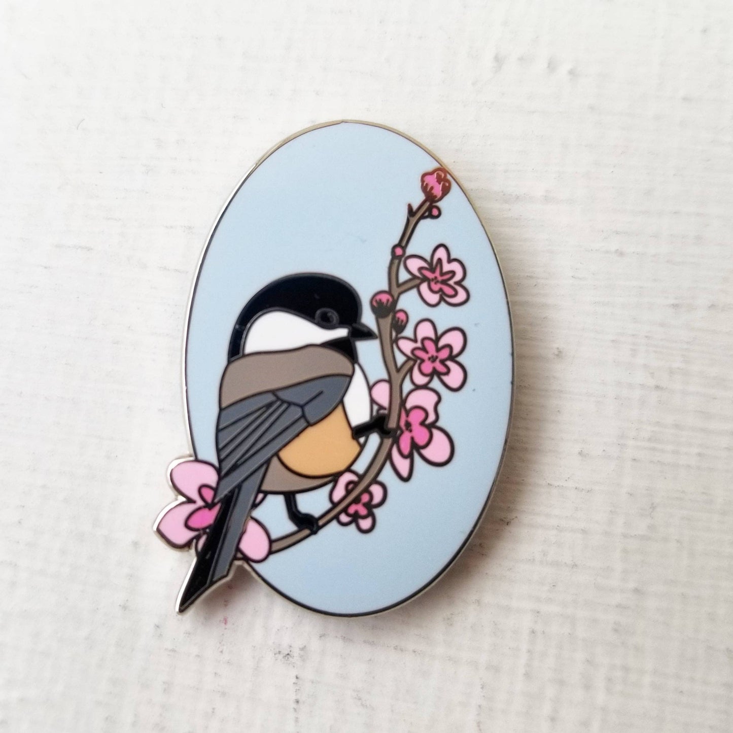 Jessica Long Embroidery - Chickadee Enamel Needle Minder