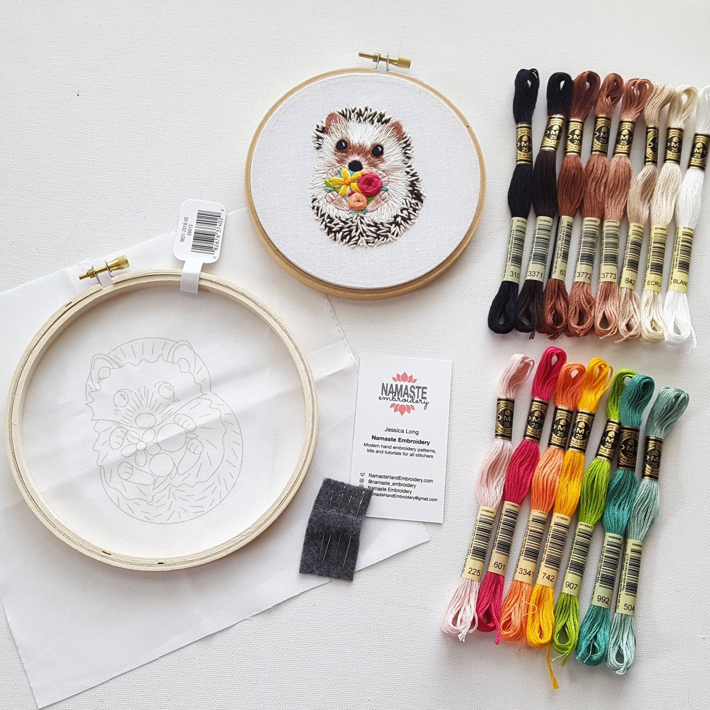 Jessica Long Embroidery - Hedgehog Embroidery Kit