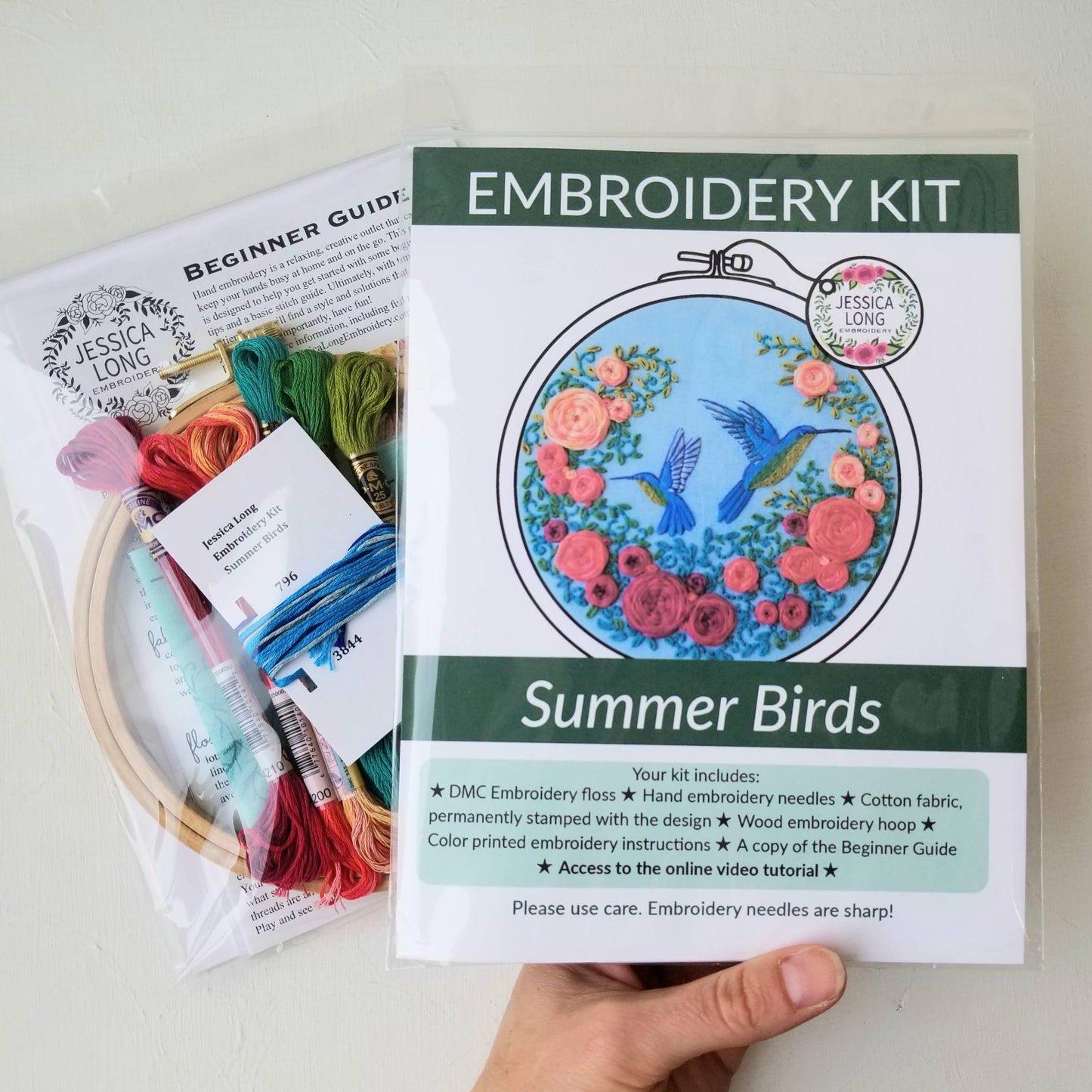 Jessica Long Embroidery - Summer Hummingbird Embroidery Kit