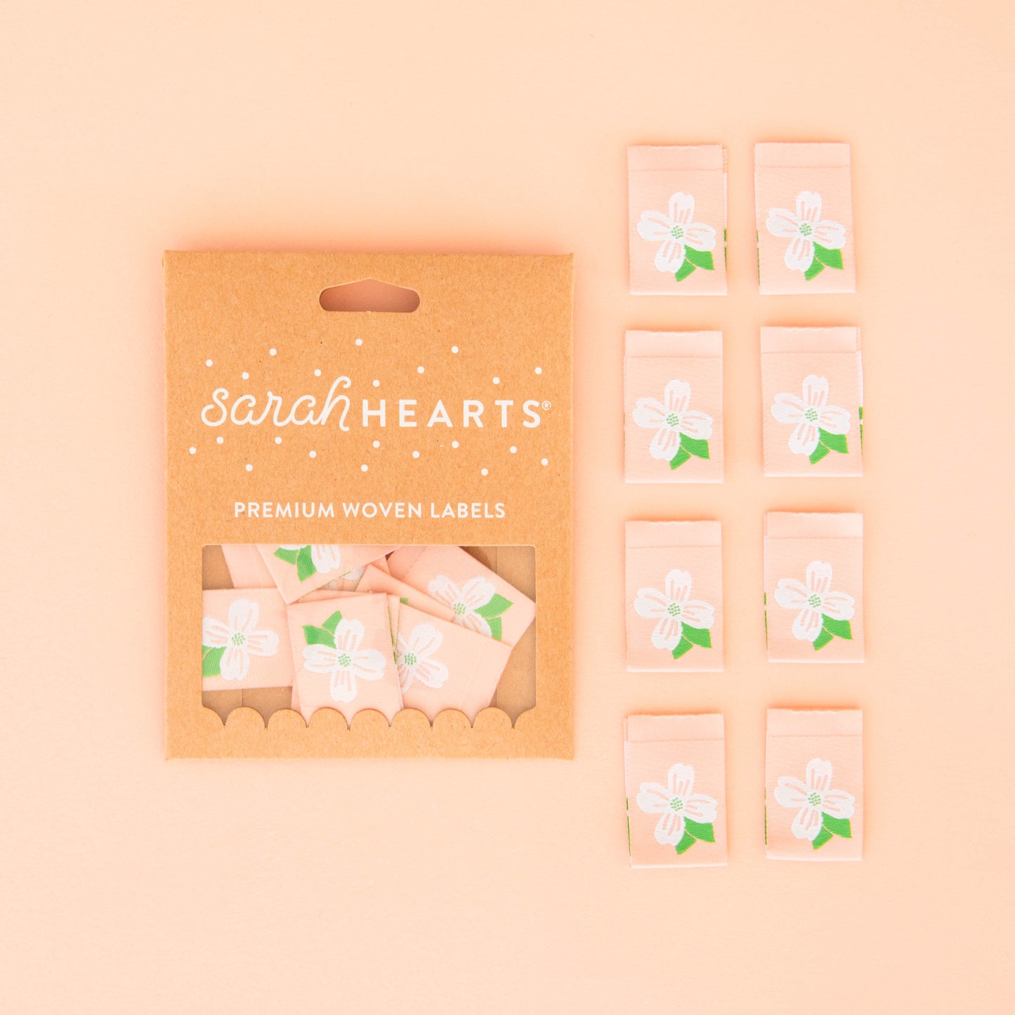 Dogwood Blossom | Sarah HEARTS | Woven Sewing Clothing and Quilt Labels
