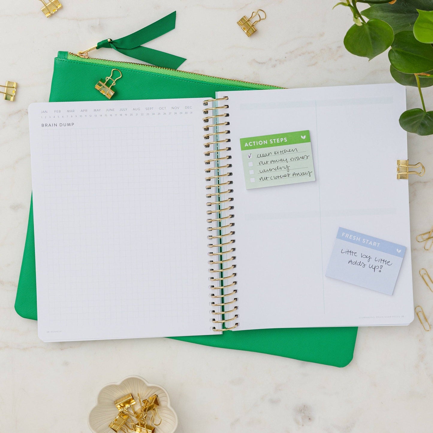 Cultivate What Matters - Refresh Brain Dump Journal | Gold Stripes