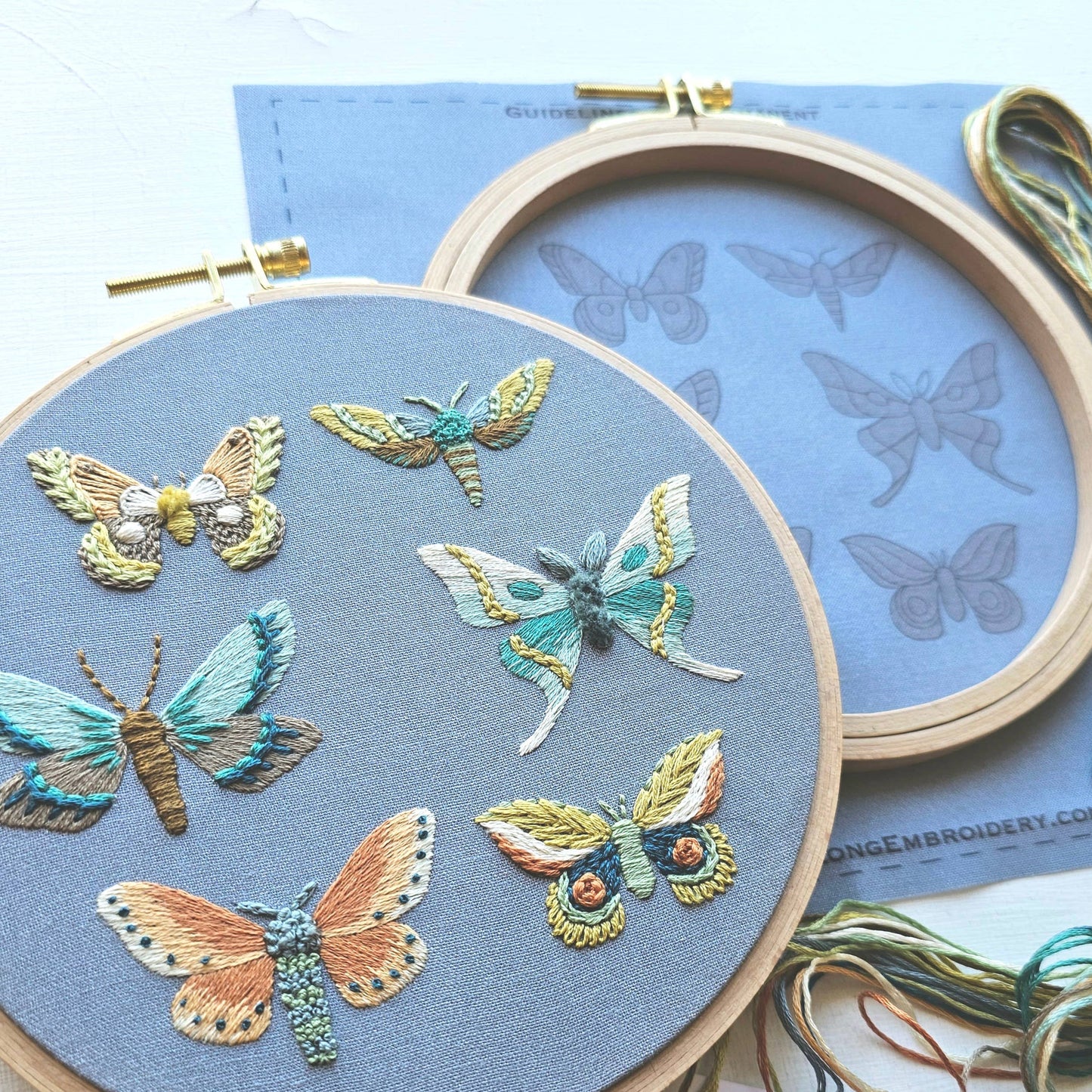 Jessica Long Embroidery - Moth Sampler Embroidery Kit