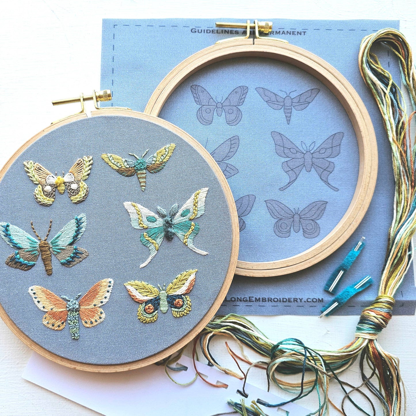 Jessica Long Embroidery - Moth Sampler Embroidery Kit