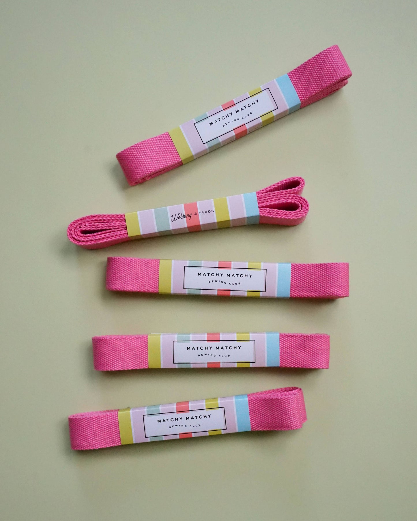 Matchy Matchy Sewing Club - Pink Webbing