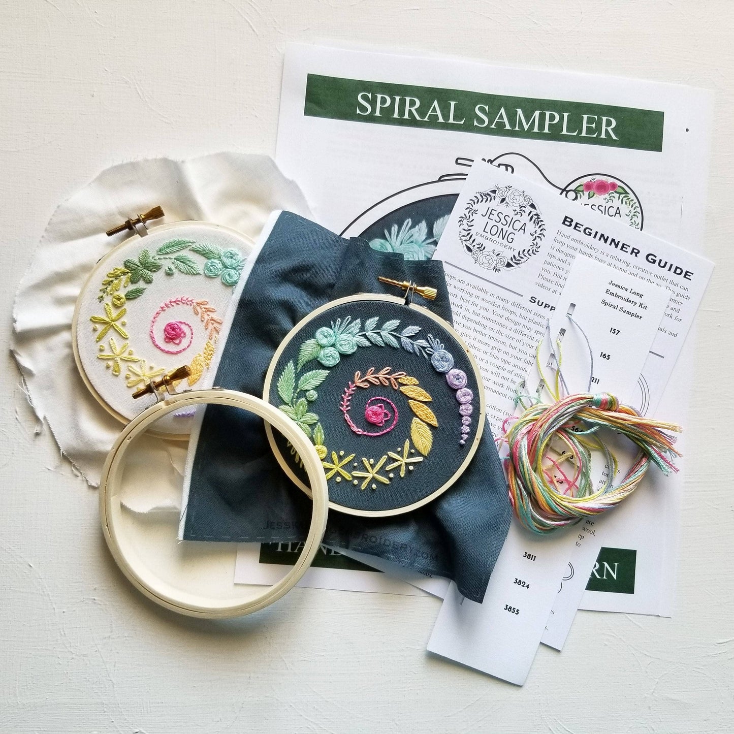 Jessica Long Embroidery - Spiral Sampler Beginner Embroidery Kit