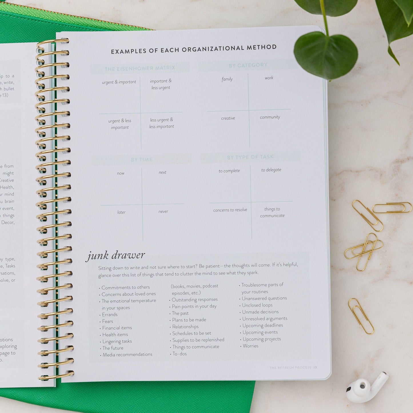 Cultivate What Matters - Refresh Brain Dump Journal | Gold Stripes