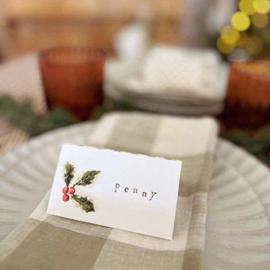 emily lex studio - Holly berry place cards