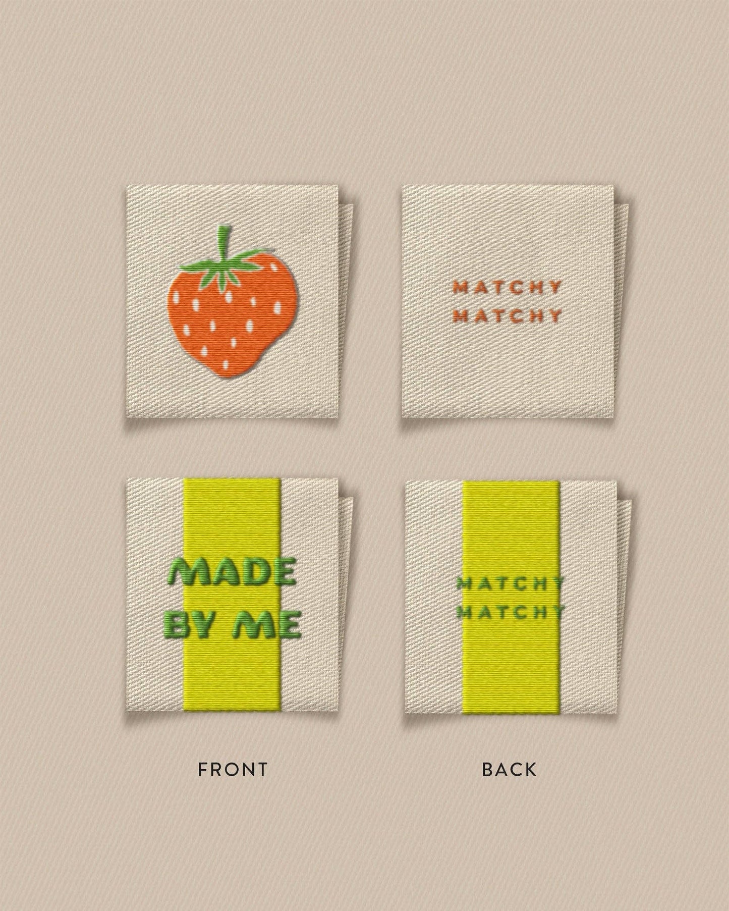 Matchy Matchy Sewing Club - Made By Me Strawberry Square Garment Labels