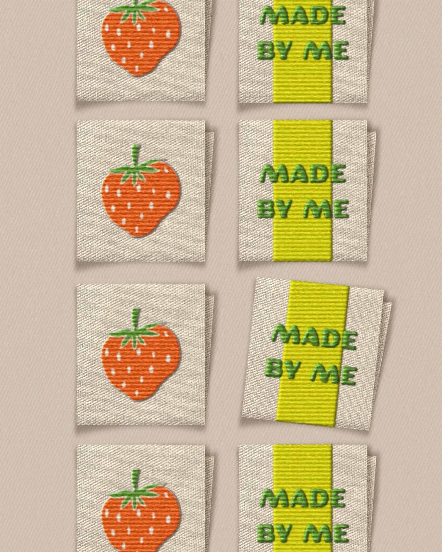 Matchy Matchy Sewing Club - Made By Me Strawberry Square Garment Labels