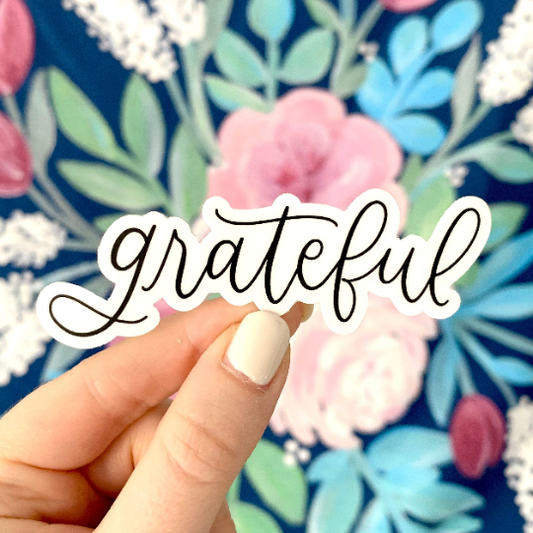 Elyse Breanne Design - Grateful Sticker 3.5x1.25in