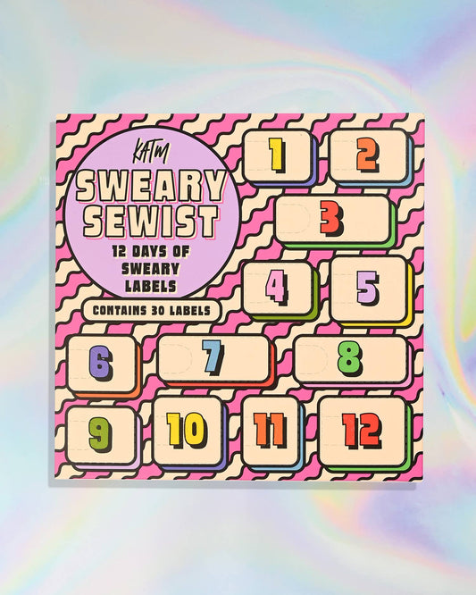 PRE-ORDER | Kylie and the Machine | Sweary Sewist 12-Day Advent Calendar | 30 Woven Sewing Labels