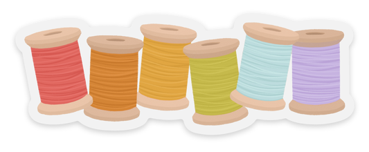 Elyse Breanne Design - Clear Rainbow Thread Sticker 3.8x1.3in