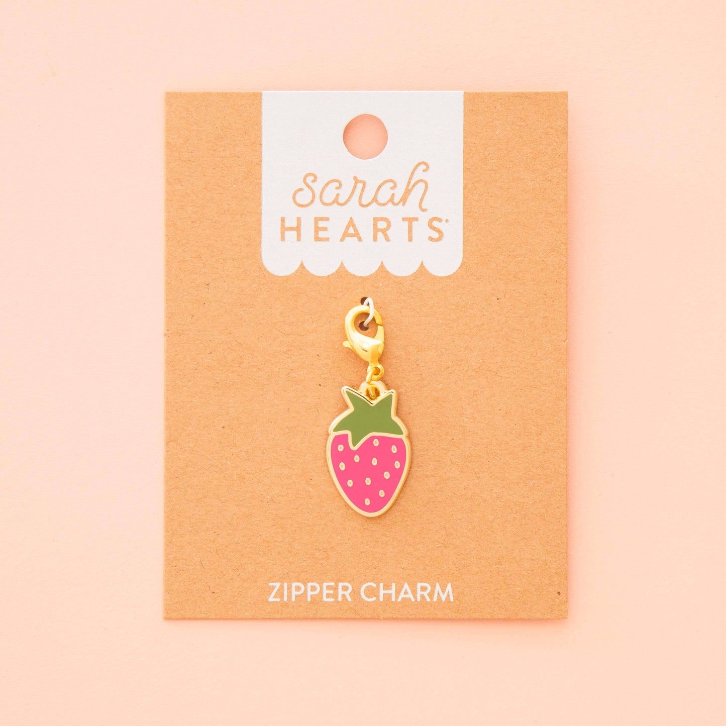 Sarah Hearts - Strawberry Zipper Charm