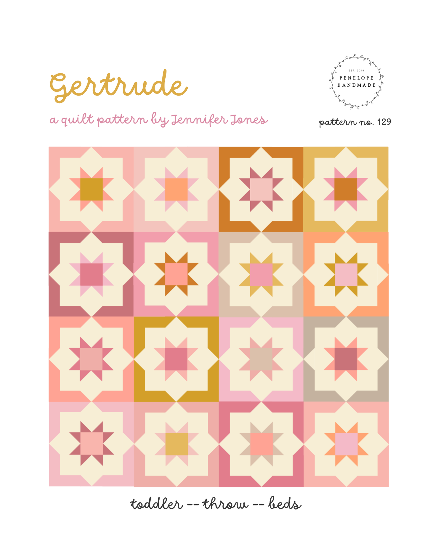 Penelope Handmade - Gertrude Quilt Pattern | Paper Pattern
