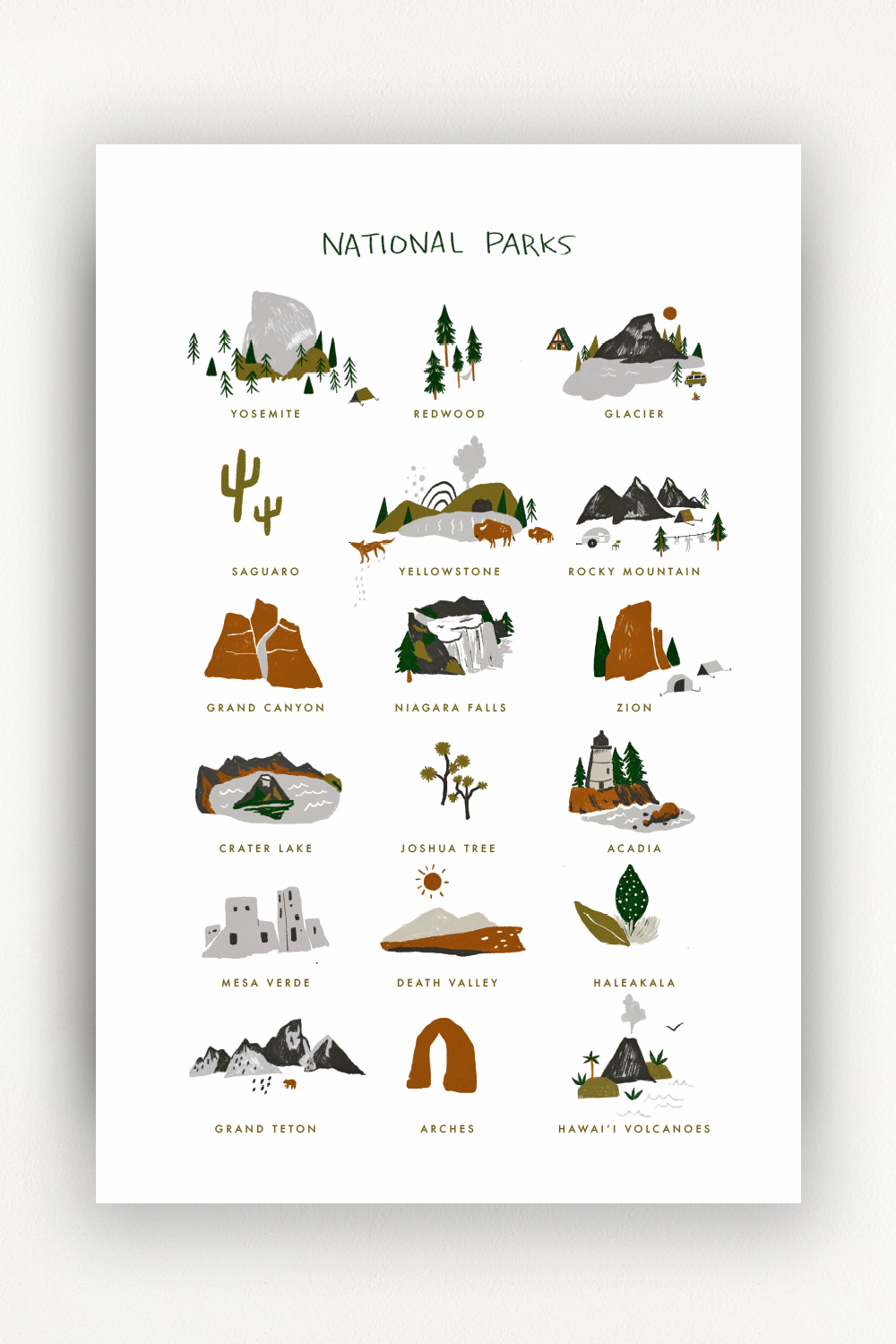 National Parks Art Print | Clementine Kids