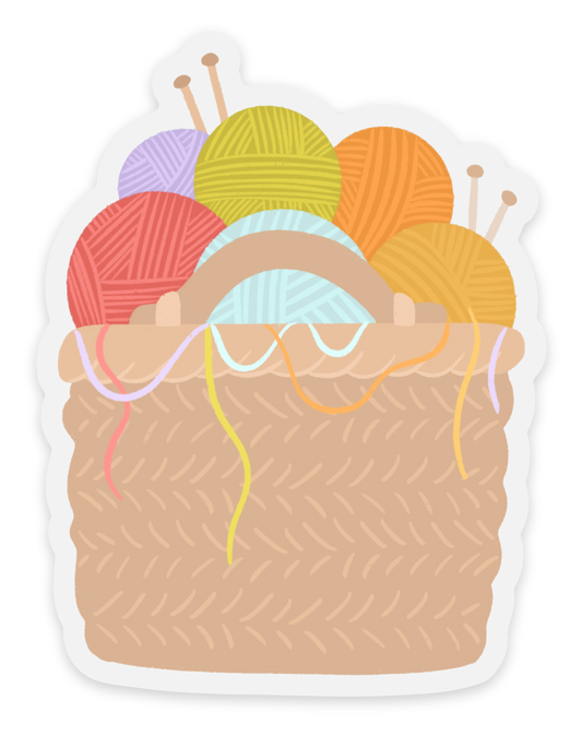 Elyse Breanne Design - Clear Yarn Basket Sticker 2.3x3in