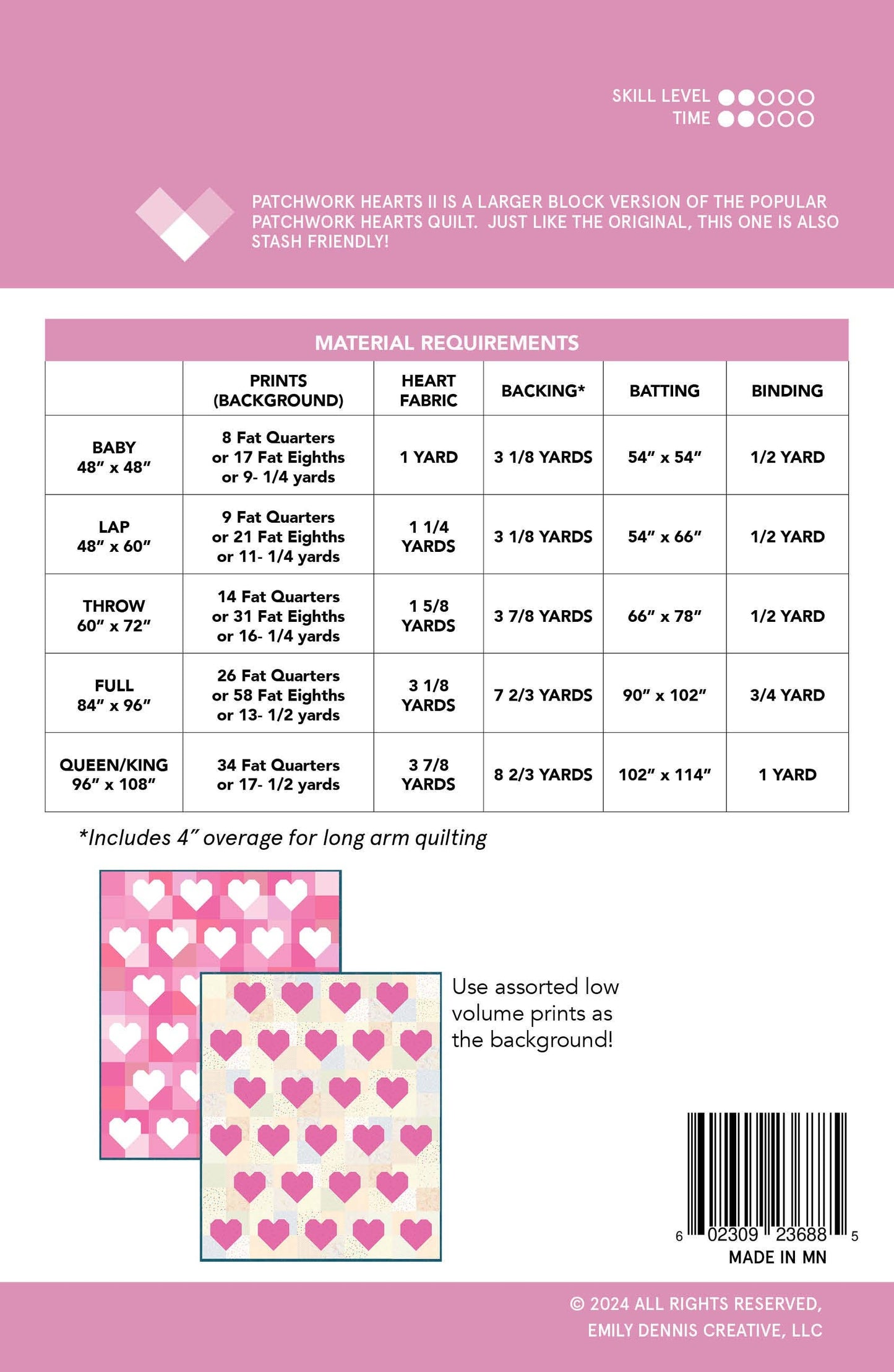 Quilty Love - Patchwork Hearts II PRINTED Quilt Pattern