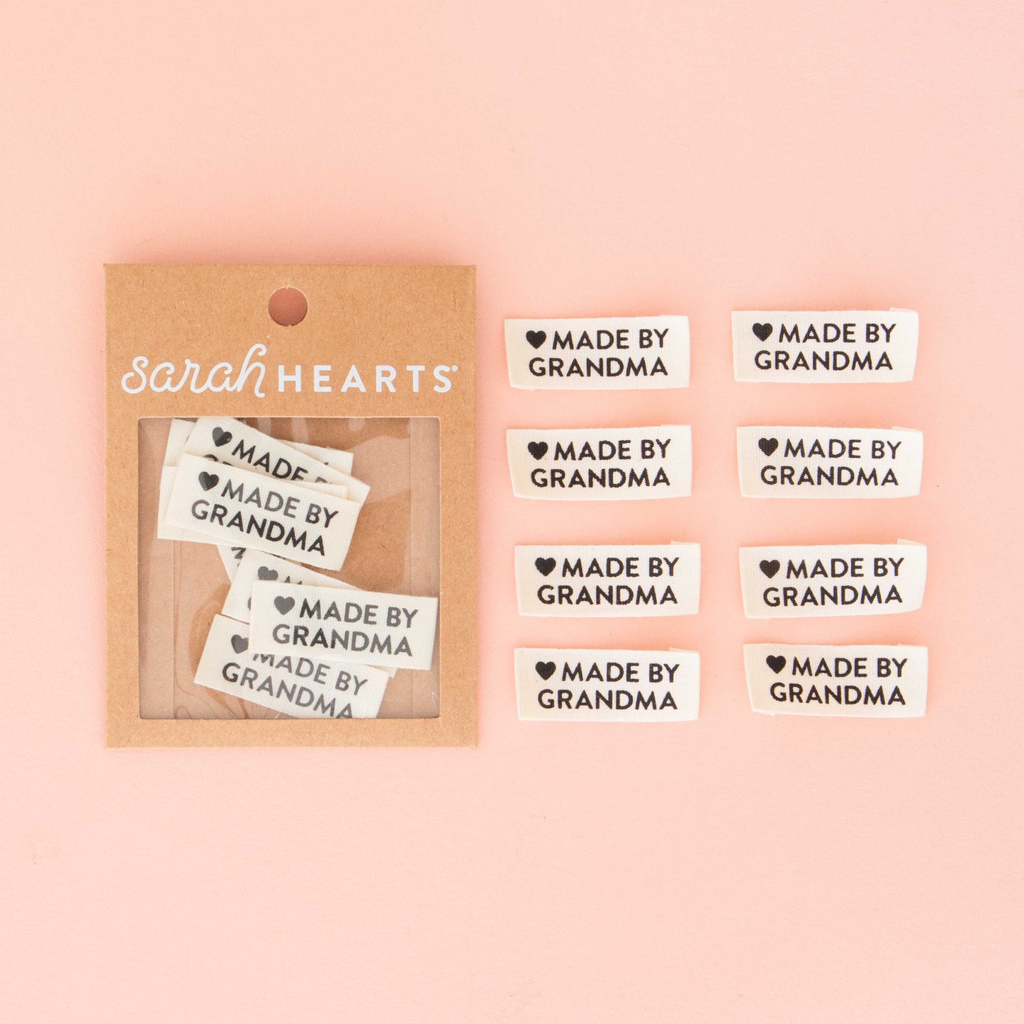 Sarah Hearts - Made by Grandma Organic Cotton Sewing and Quilting Labels
