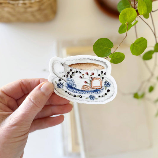 emily lex studio - Blue teacup sticker