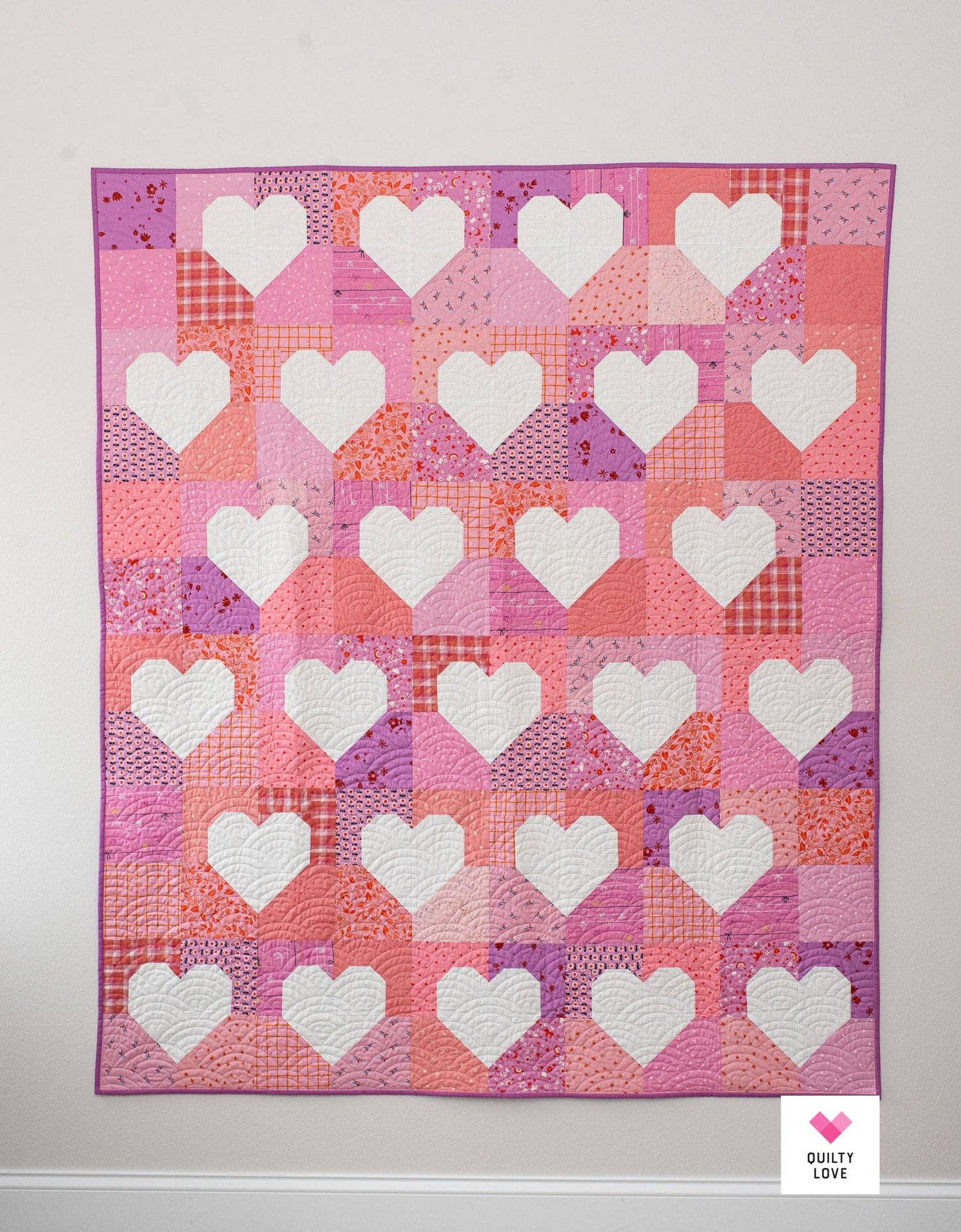 Quilty Love - Patchwork Hearts II PRINTED Quilt Pattern