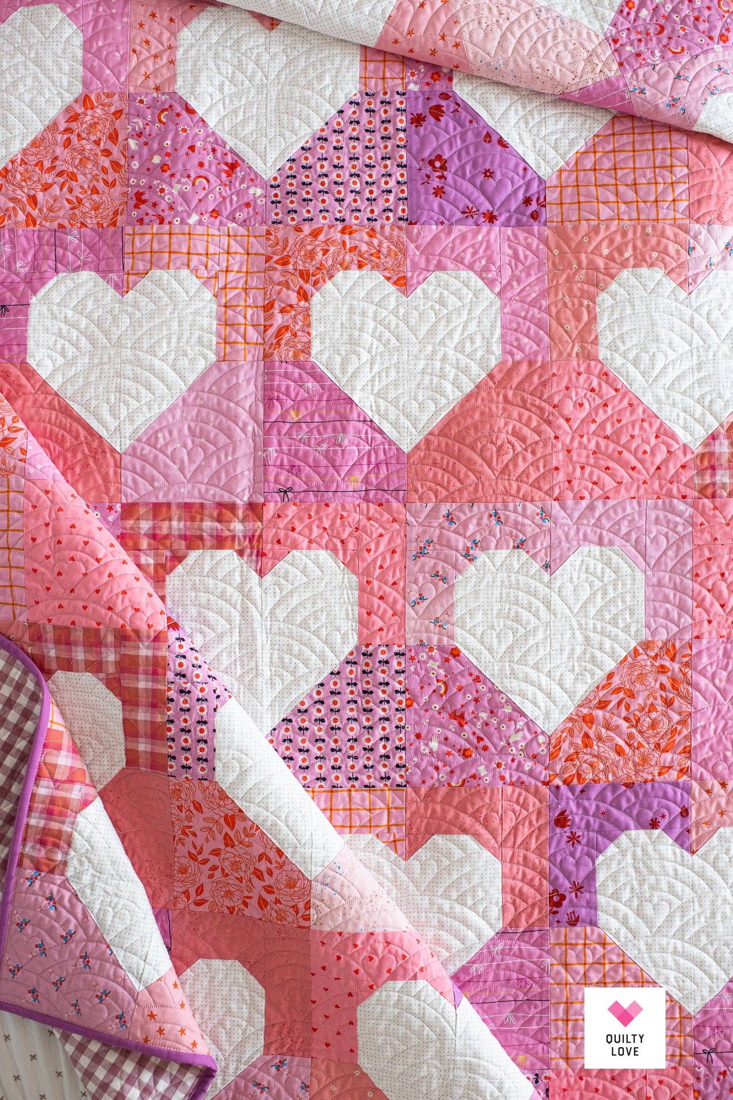 Quilty Love - Patchwork Hearts II PRINTED Quilt Pattern