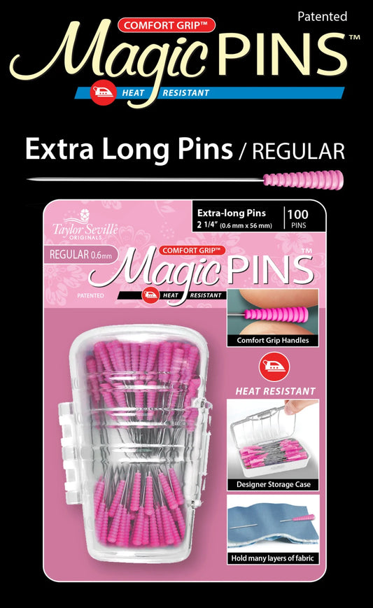 Magic Pins Extra Long Regular Pins | 100pc | Taylor Seville Originals