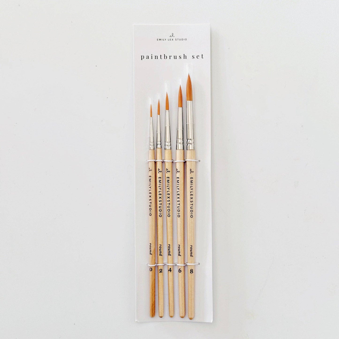 emily lex studio - Watercolor paintbrush set of five wood brushes