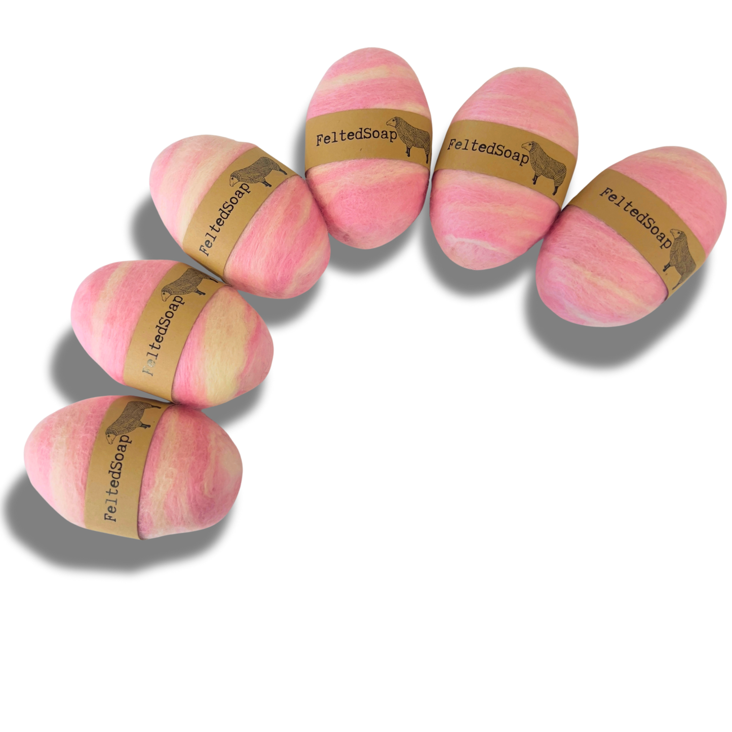 Twisted Purl LLC - Felted Soap Single Blend LIGHT PINK & WHITE