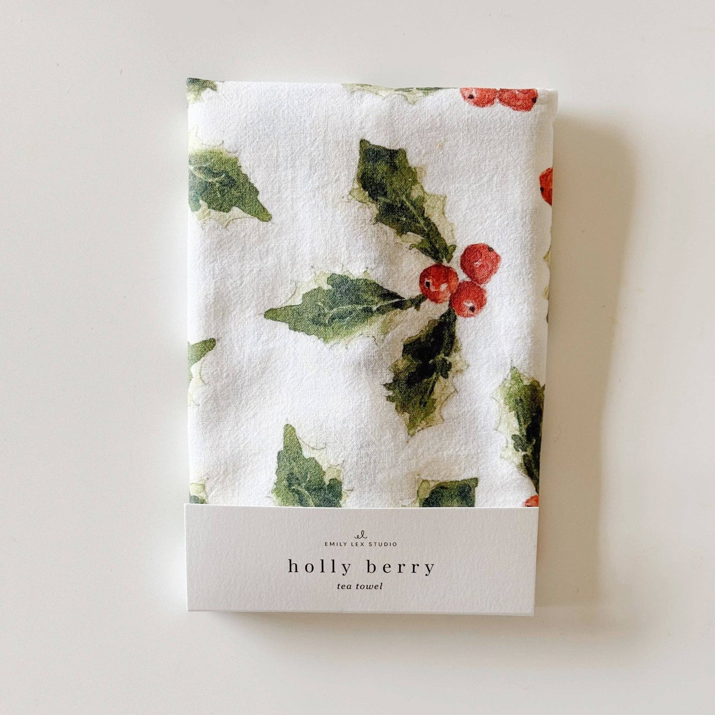 emily lex studio - Holly berry tea towel