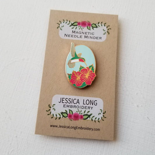 Jessica Long Embroidery - Hummingbird Enamel Needle Minder