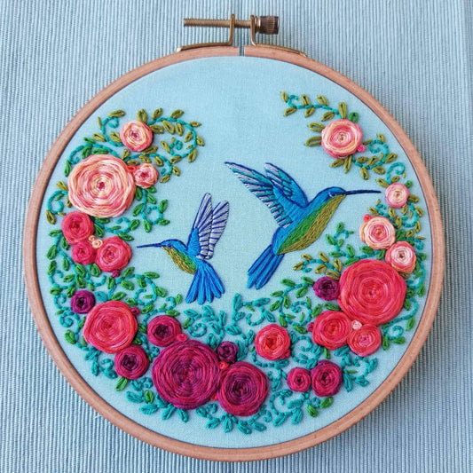 Jessica Long Embroidery - Summer Hummingbird Embroidery Kit