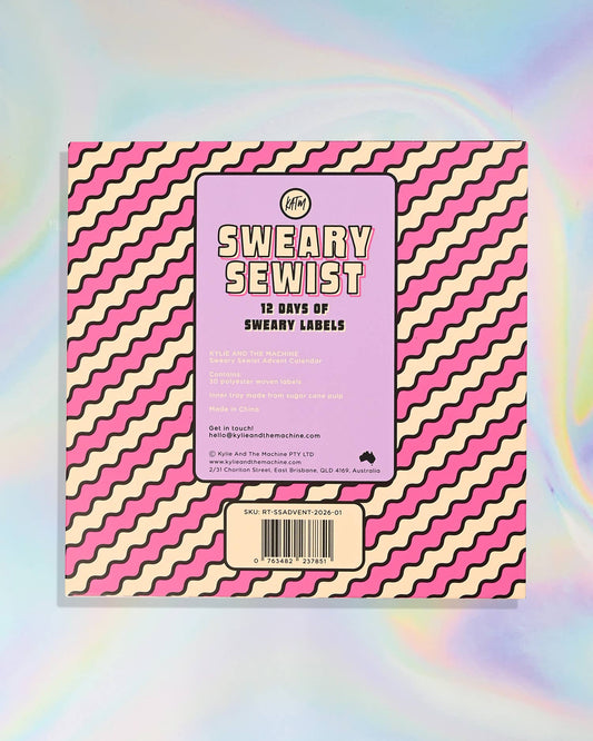 PRE-ORDER | Kylie and the Machine | Sweary Sewist 12-Day Advent Calendar | 30 Woven Sewing Labels