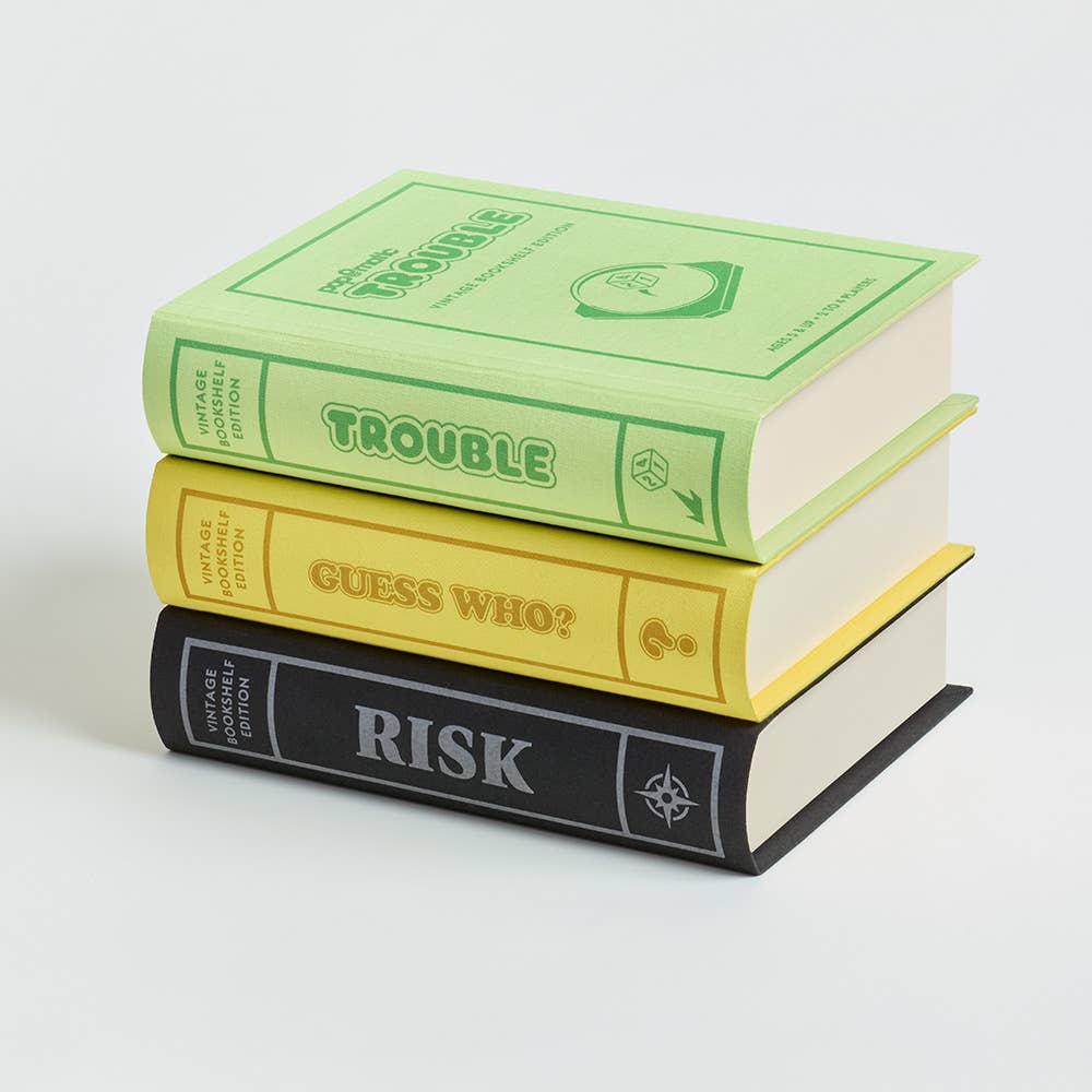 WS Game Company - Vintage Bookshelf Assortment: Guess Who?, Risk, Trouble