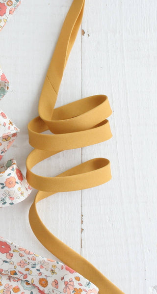 Bessie Pearl Binding Co - 1/2" Double Fold Bias Binding - Honey Pure Solid 100% Cotton