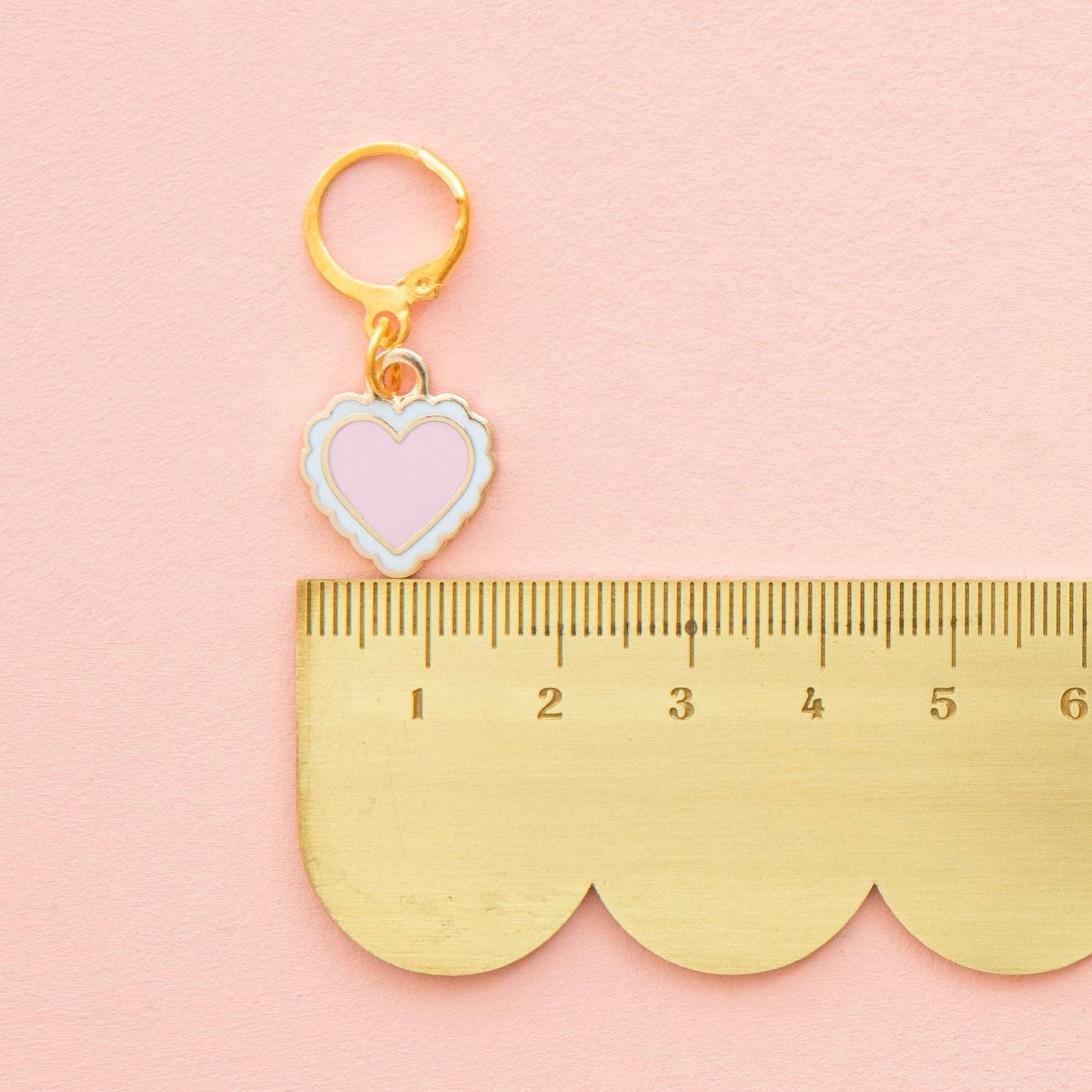 Sarah Hearts - Sweet Heart Enamel Stitch Marker - Zipper Charm