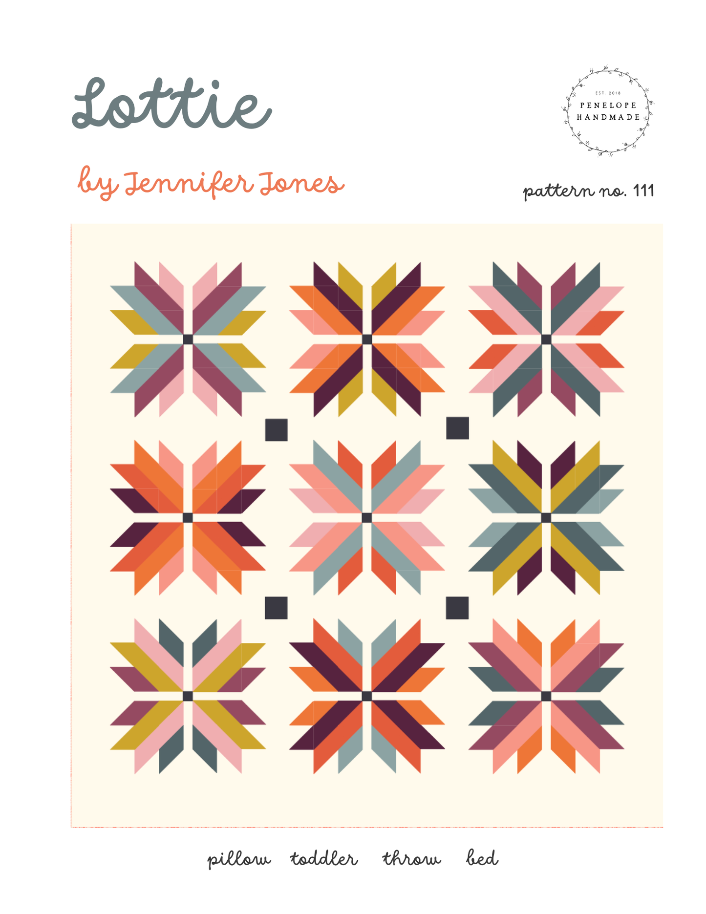 Lottie Quilt Pattern  | Penelope Handmade | Paper Pattern