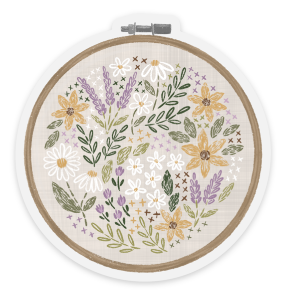 Elyse Breanne Design - Clear Embroidery Hoop Sticker, 2.75x2.75 in.
