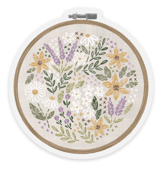 Elyse Breanne Design - Clear Embroidery Hoop Sticker, 2.75x2.75 in.