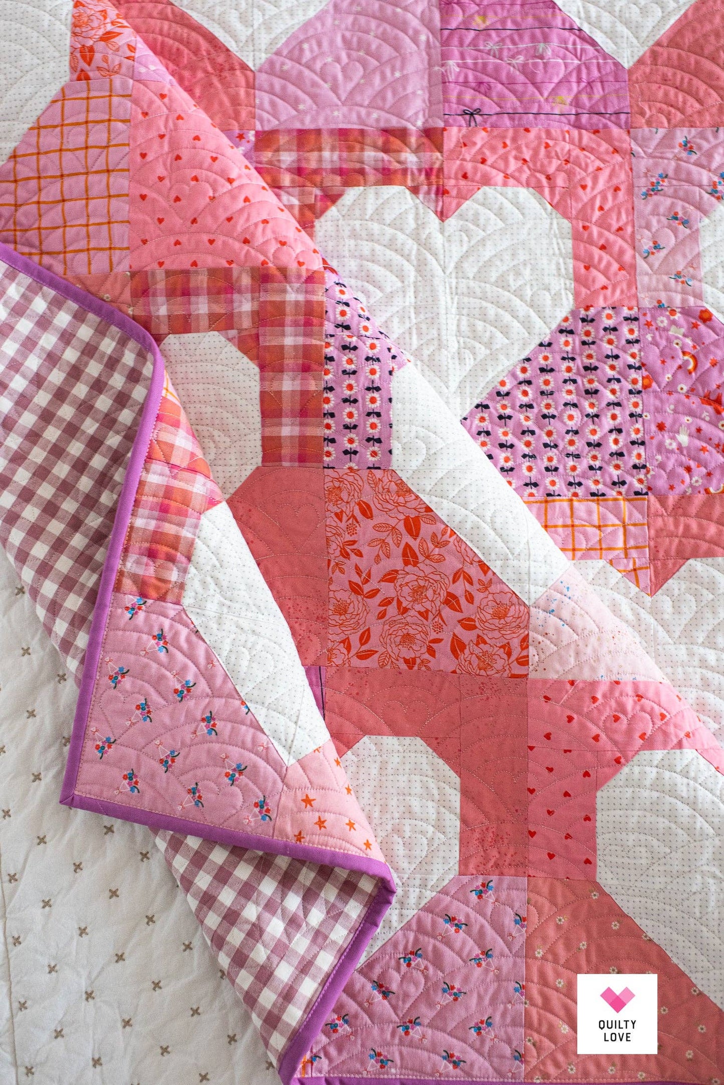 Quilty Love - Patchwork Hearts II PRINTED Quilt Pattern