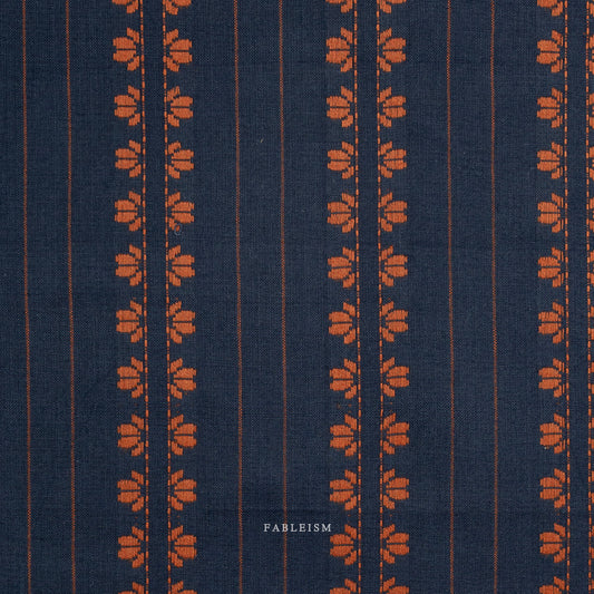 Deco Stripe in Navy Spice | Fine & Dandy | Fableism | FND-07-DEC-NAVY/SPICE