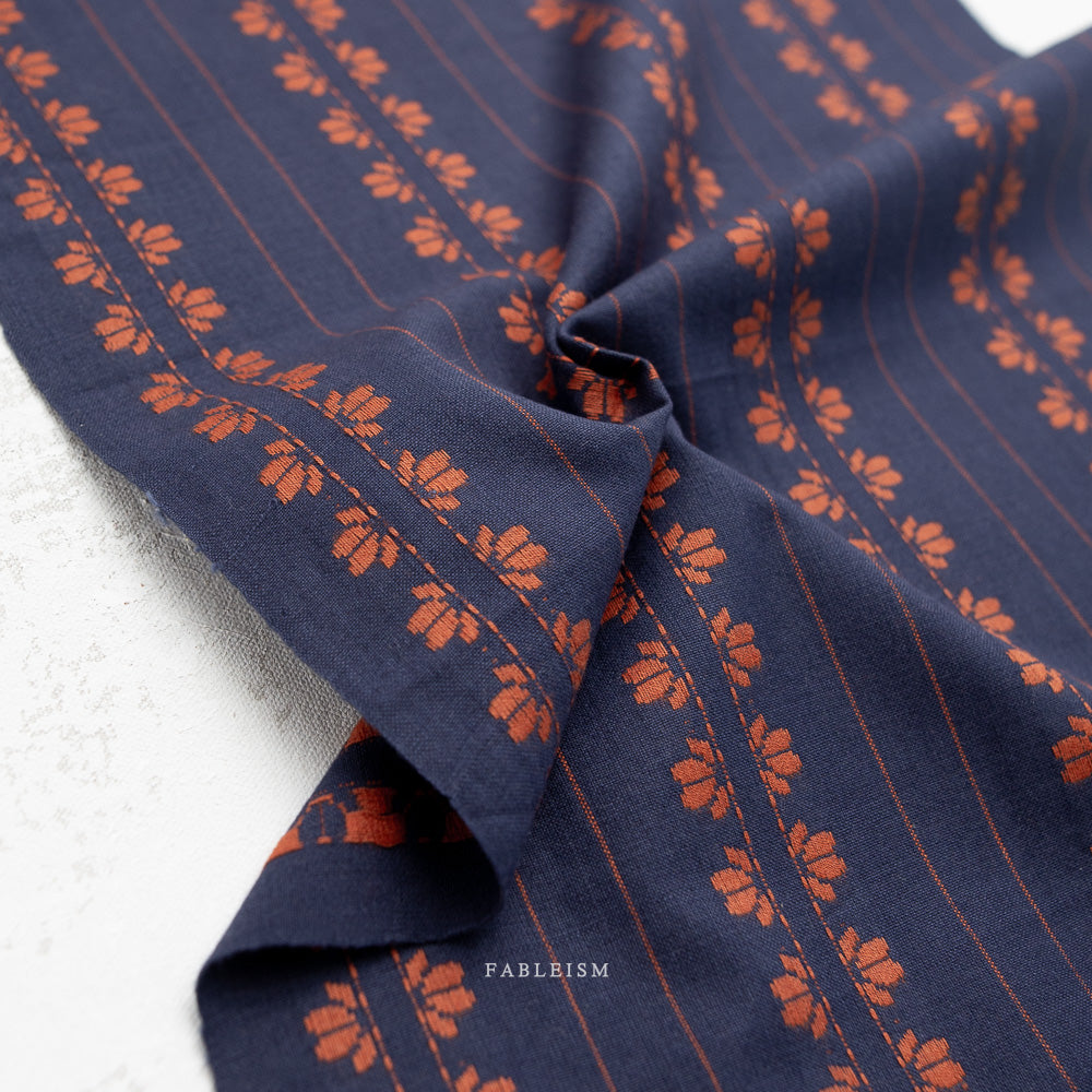 Deco Stripe in Navy Spice | Fine & Dandy | Fableism | FND-07-DEC-NAVY/SPICE