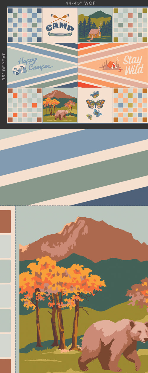 Stay Wild Panel | Happy Camper | by Maureen Cranknell