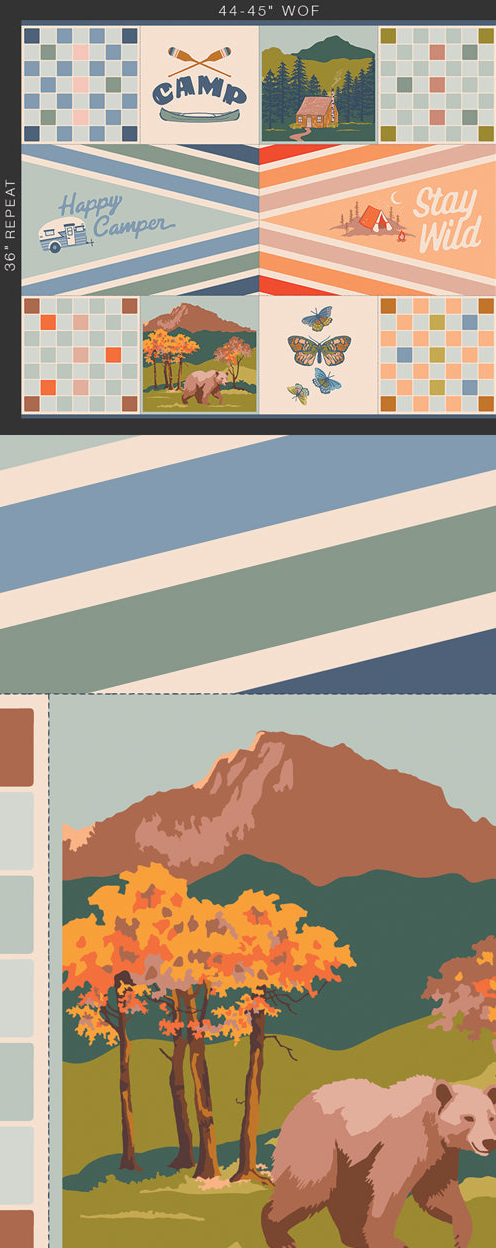 Stay Wild Panel | Happy Camper | by Maureen Cranknell