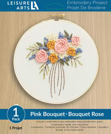 Leisure Arts Kit Embroidery 6in Bouquet