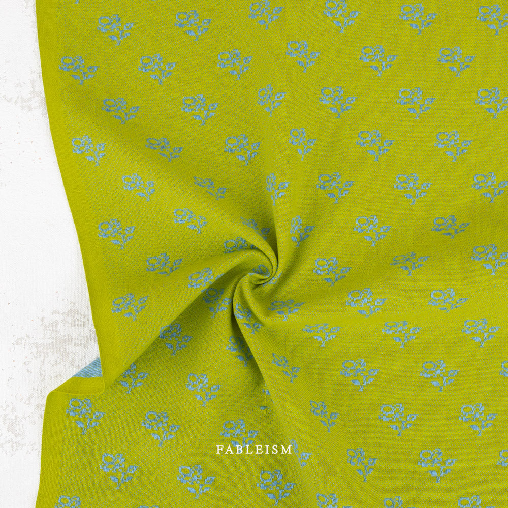 Pre-Order | Mini Roses in Sunny Grass (Jacquard) | SWM-205-MNR-SUNNY-GRASS | Swedish Meadow | Fableism Supply Co.
