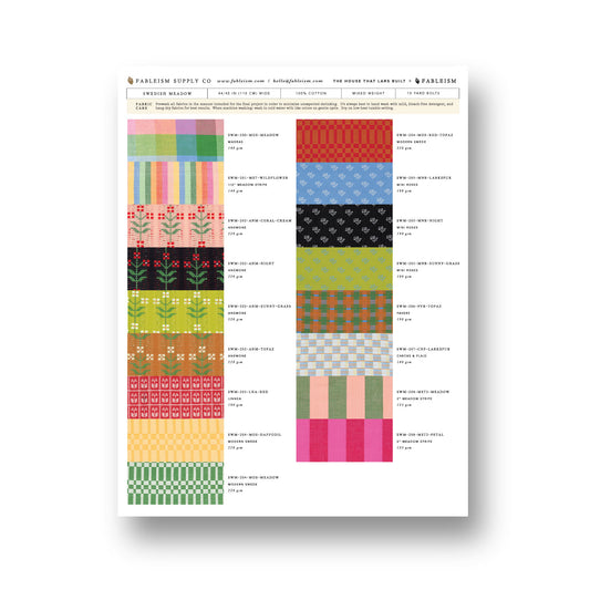 Pre-Order | Swedish Meadow Swatch Card | SWM-SC-17 | Fableism Supply Co.